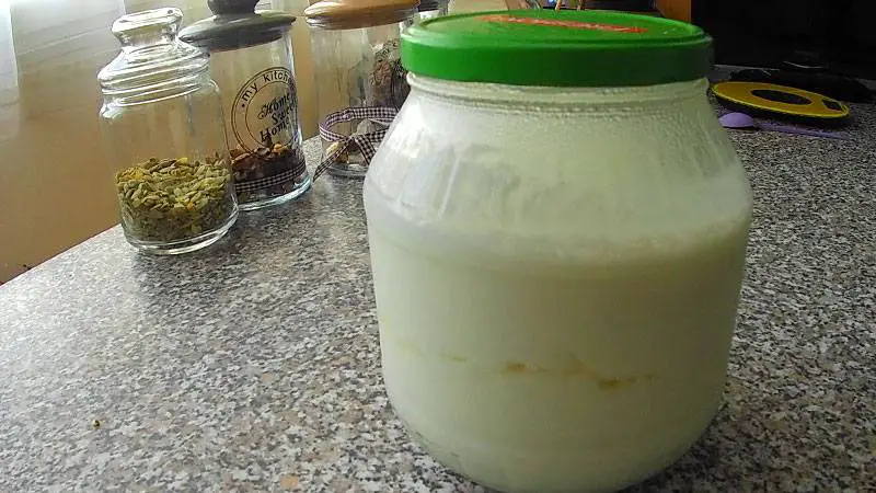 Slight separation is a good sign that the kefir is ready